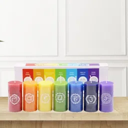 asidea 7 Chakra Candle Set | Candles for Aromatherapy, Meditation Candle, Spa | Scented Candles for Gifting & Decoration image 2