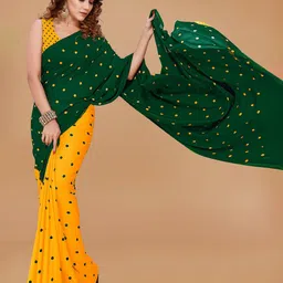 moda rapido ANAND SAREES Polka Dot Printed Saree image 3