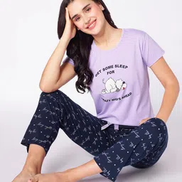 beebelle Typography Printed Cotton Night suit image 1