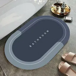 HLOKNTSABR Anti-Slip Oval Bathroom Mat | Non-Slip Home Print Bathroom Mat | Water-Absorbing Rubber Doormat, for Home, Kitchen, Washroom, Office(40 X 60 Cm)(Multi Color) (Pack of 2) image 1