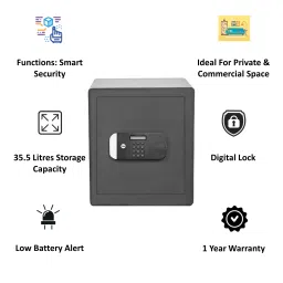 Yale 35.5 Litres Digital Safety Locker (1 Shelve, YSEM/400/EG1, Black) image 4