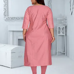 RIAANA Women Ethnic Motifs Embroidered Festive Straight Kurta image 3