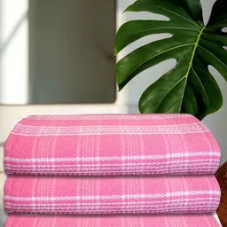 Athom Living Pink & White 3 Striped Cotton 210 GSM Bath Towel-image-76
