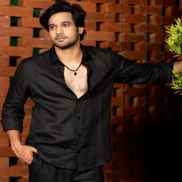 HILO DESIGN Spread Collar Linen Semi Sheer Regular Fit Shirt-picture-41