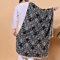 LOOM LEGACY Paisley Batik Printed Modal Dupatta image 5