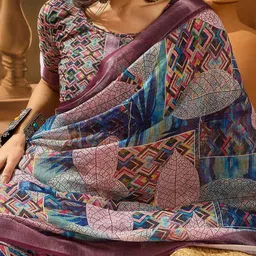Jinal & Jinal Zari Linen Blend Saree image 2