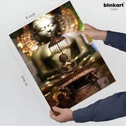 blinkart Brown & Gold-Toned Lord Budha Religious Printed Wall Art-picture-33