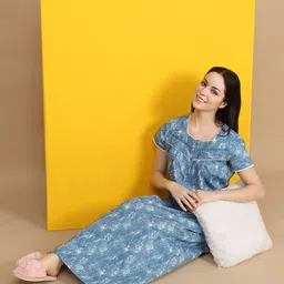 Sweet Dreams Women Printed Maxi Nightdress-picture-37