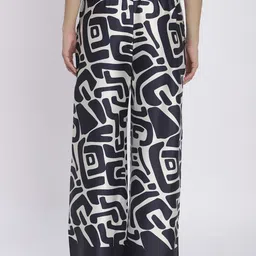 R&B Women Abstract Printed Relaxed Fit Mid-Rise Parallel Trouser image 2