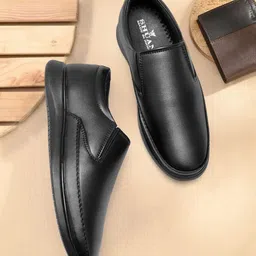 SHUAN Men Synthetic Leather Formal Slip-On Shoes image 1