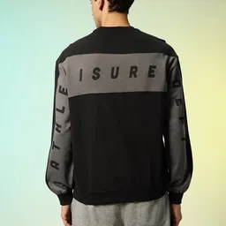 HRX by Hrithik Roshan Relaxed Fit Typography Printed Pure Cotton Sweatshirt image 3