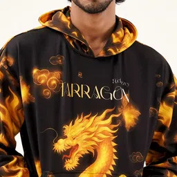 Clazzey Men Printed Hooded Sweatshirt image 2