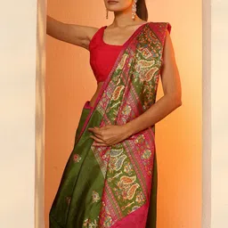 Libas Ethnic Motifs Woven Design Saree With Unstitched Blouse Piece image 4