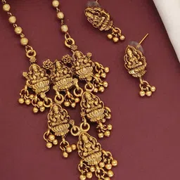 ABDESIGNS Gold-Plated Goddess Long Necklace & Earrings Set image 5