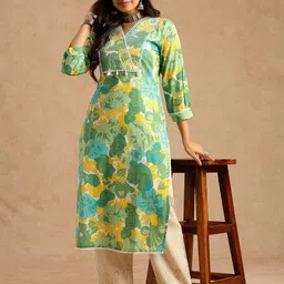 Vbuyz Women Floral Printed Daily Cotton Straight Kurta-picture-5