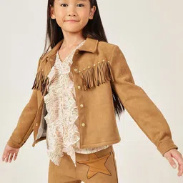 One Friday Girls Camouflage Lightweight Tailored Jacket with Embroidered-picture-22