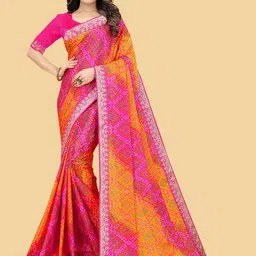 NEGRONI Bandhani Printed Sequinned Saree-picture-11