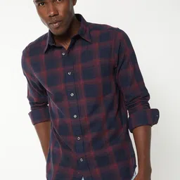 max Men Buffalo Checked Spread Collar Pure Cotton Casual Shirt-image-76