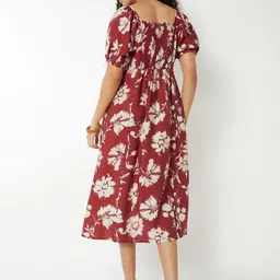 max Floral Print Puff Sleeve Fit & Flare Midi Dress image 3