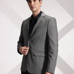 INVICTUS Slim Fit Checked Notched Lapel Single Breasted Formal Blazer image 4