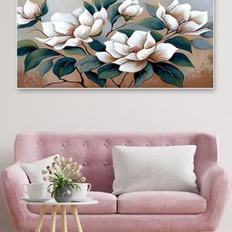 DEKORSTATION White & Green Canvas Floral Wall Paintings-picture-40