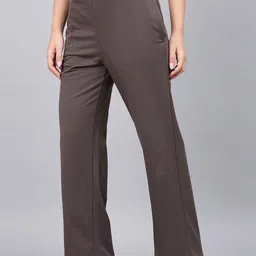 98 Degree North Women Cotton Straight Fit Mid-Rise Trousers image 2