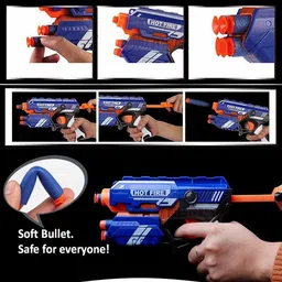 blaze storm Manual Soft Bullet Gun (Multi Color) Toy with 10 Foam Bullets for Kids Guns & Darts image 5
