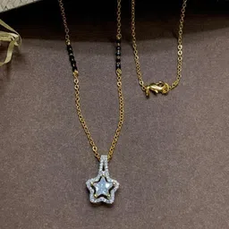 Anouk Gold-Plated Artificial Stones Studded & Beaded Mangalsutra-picture-34