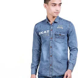 SQS Boys Slim Fit Full Sleeve Denim blue Color Shirt for Boys-picture-35