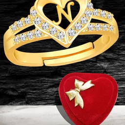 Heer Collection Gold-Plated AD Stones Studded Adjustable Finger Ring-image-24