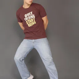 BRAWNY BATTLER Men Round-Neck Pure Cotton Printed T-Shirt image 5
