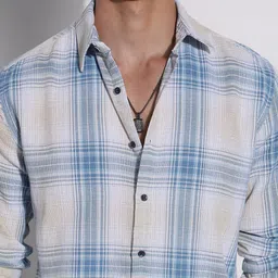 SHOWOFFFF Men Comfort Slim Fit Tartan Checks Casual Shirt image 2