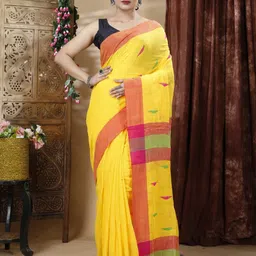 Bong ButiQ Woven Design Pure Cotton Khadi Saree-image-83