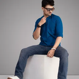 D Finish Men Solid Daily Cotton Straight Short Kurta image 2