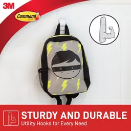 command 3M Plastic Jumbo Utility Wall Hook, Holds upto 3.4Kg 4 strips & Hook 1 image 5