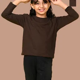 NUSYL Pack Of 2 Girls Solid Round Neck Cotton T-shirts-picture-15