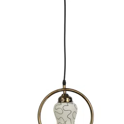 1ST TIME White & Black Printed Bell Ceiling Lamp-picture-22