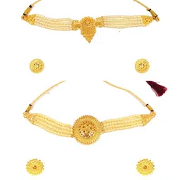 sdr Combo Pearl choker necklace earrings jewellery set-picture-30