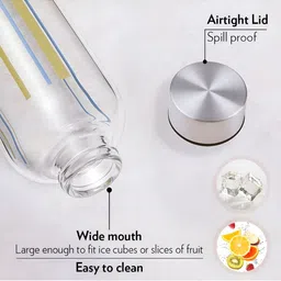 BOROSIL Artisan Series Sintra Transparent 2 Pieces Glass Printed Water Bottle 1l image 3