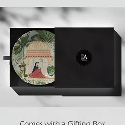 DESSINE ART Green & Red Maharanisa Ceramic Decorative Wall Plate image 3