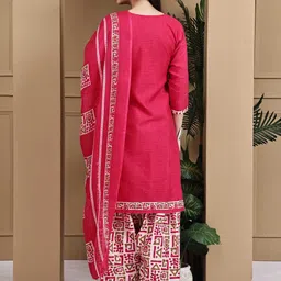 KALINI Women Printed Cotton Blend Kurta Sets With Dupatta image 4