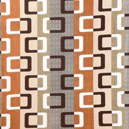 BELLA TRUE Brown & White 4 Pieces Geometric Door Curtains image 3