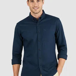 Beyoung Men Solid Button-Down Collar Cotton Casual Shirt-image-36