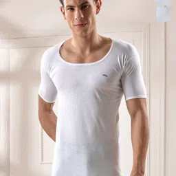 LUX VENUS 
Pack of 3 Men Round Neck Cotton Vest-picture-19