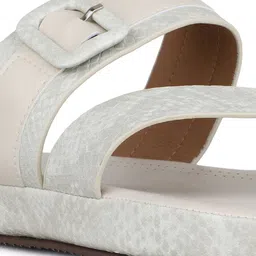 Inc 5 Women Textured Open Toe Flats with Buckles image 2