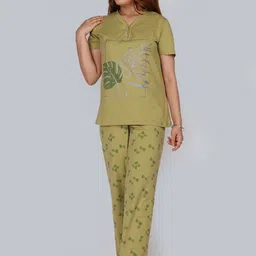 BAESD Women Printed Pure Cotton Night Suit-image-7