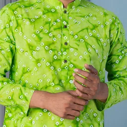 DEVOILER Men Bandhani Printed Kurta image 2