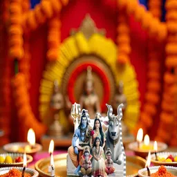 Gopalvilla Blue Glossy Prayer Room Lightweight Medium Mahadev Showpiece - 12 cm image 2
