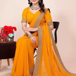K 5 Fashion Embroidered Pure Georgette Saree image 3
