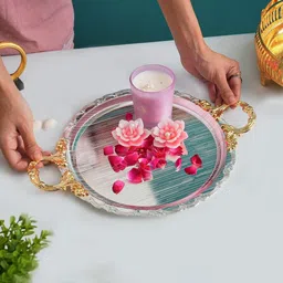 MARKET99 Textured Oval Decorative Tray Desk Organisers image 3